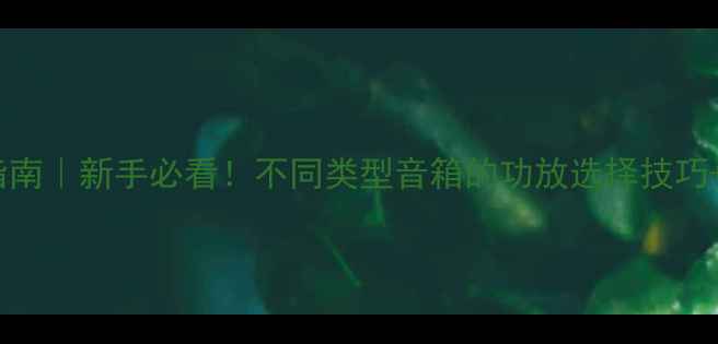 图片 音箱功放配对指南｜新手必看！不同类型音箱的功放选择技巧+搭配方案推荐1