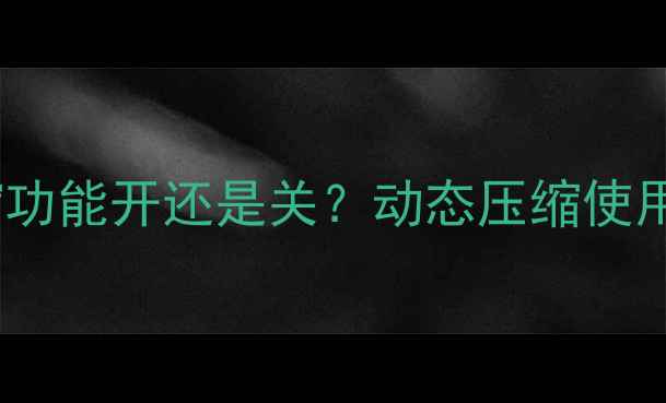 图片 音箱动态压缩功能开还是关？动态压缩使用指南与实战1