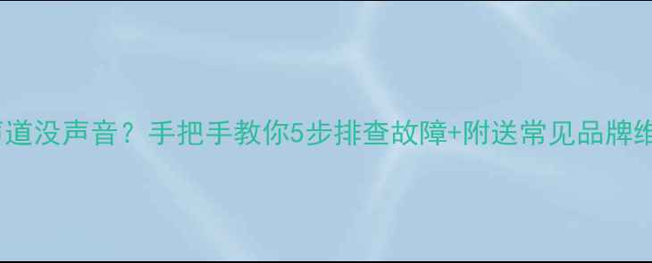 图片 音箱右声道没声音？手把手教你5步排查故障+附送常见品牌维修指南1