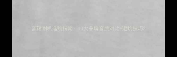 图片 音箱喇叭选购指南：10大品牌音质对比+避坑技巧2