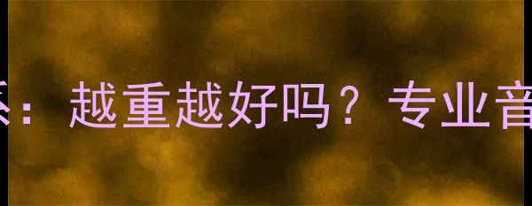 图片 音箱重量与音质的关系：越重越好吗？专业音响的材质与设计秘密2