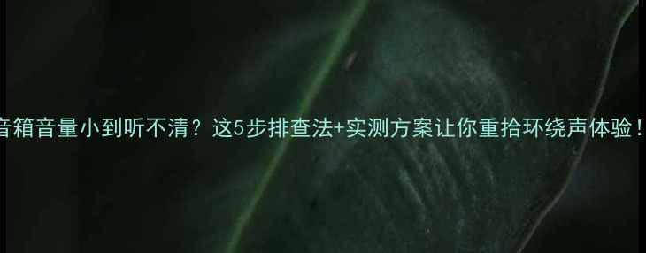 图片 音箱音量小到听不清？这5步排查法+实测方案让你重拾环绕声体验！