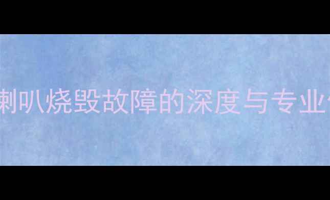 图片 音箱高音喇叭烧毁故障的深度与专业修复指南2
