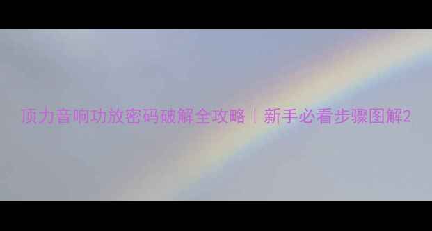 图片 顶力音响功放密码破解全攻略｜新手必看步骤图解2