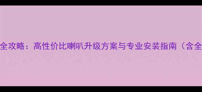 图片 风行菱智音响改装全攻略：高性价比喇叭升级方案与专业安装指南（含全国连锁门店信息）