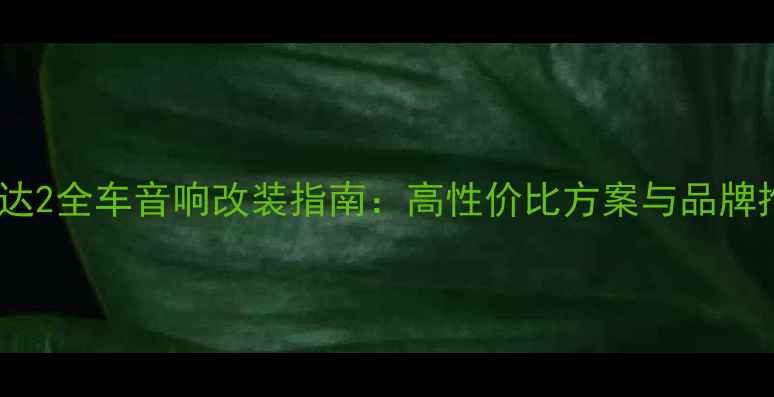 图片 马自达2全车音响改装指南：高性价比方案与品牌推荐2
