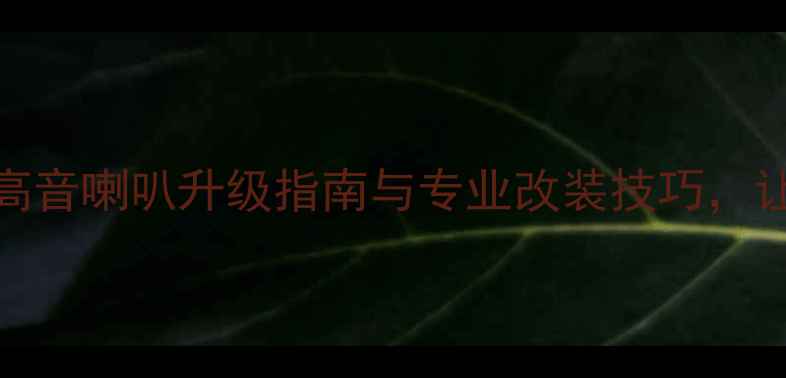 图片 马自达3音响改装方案：高音喇叭升级指南与专业改装技巧，让驾驶舱秒变私人音乐厅2