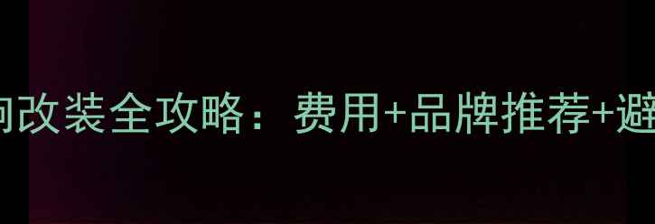 图片 骊威音响改装全攻略：费用+品牌推荐+避坑指南1