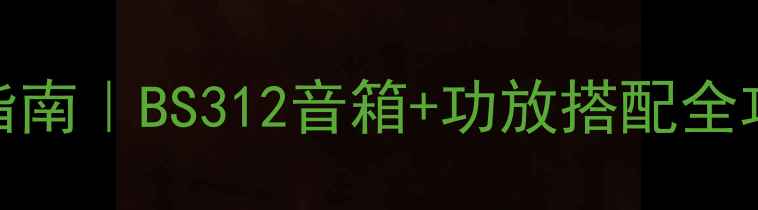 图片 高性价比家庭影院指南｜BS312音箱+功放搭配全攻略（附实测音效）