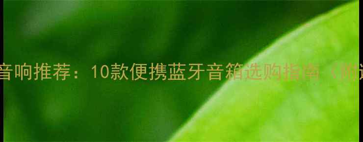 图片 高性价比小音响推荐：10款便携蓝牙音箱选购指南（附避坑攻略）2