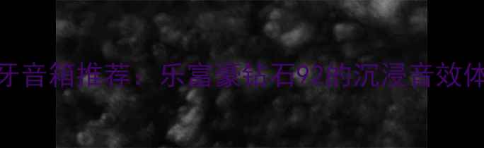 图片 高性价比立体声蓝牙音箱推荐：乐富豪钻石92的沉浸音效体验｜闭眼入不踩雷