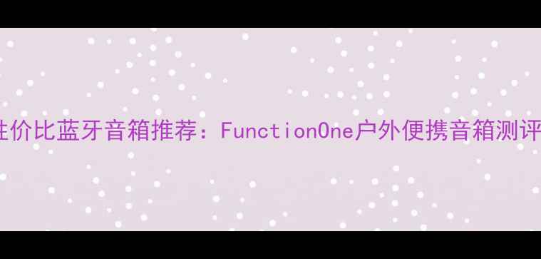 图片 高性价比蓝牙音箱推荐：FunctionOne户外便携音箱测评！1