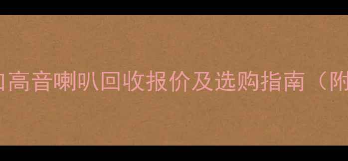 图片 高清音质二手进口高音喇叭回收报价及选购指南（附拆箱验货流程）1