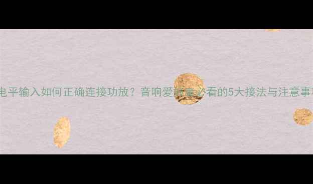 图片 高电平输入如何正确连接功放？音响爱好者必看的5大接法与注意事项2