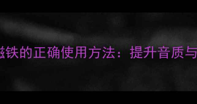图片 高音喇叭磁铁的正确使用方法：提升音质与散热指南2