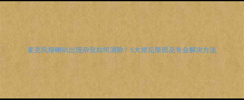 图片 麦克风接喇叭出现杂音如何消除？5大常见原因及专业解决方法