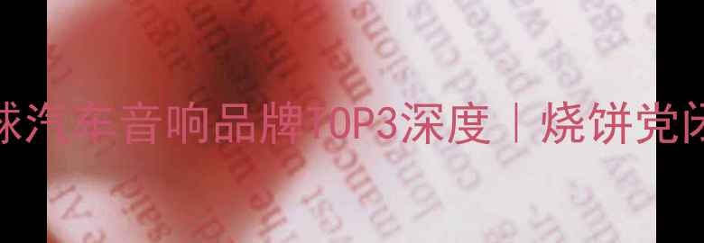 图片 🌟必看！全球汽车音响品牌TOP3深度｜烧饼党闭眼入攻略🌟