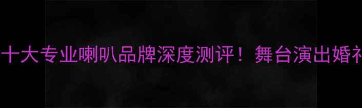图片 🎤PA音响终极指南全球十大专业喇叭品牌深度测评！舞台演出婚礼音响户外活动全攻略2