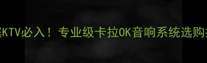 图片 🎤家庭KTV必入！专业级卡拉OK音响系统选购指南🎤