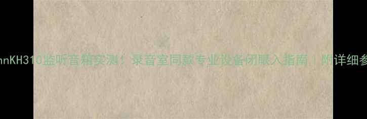 图片 🎧NeumannKH310监听音箱实测！录音室同款专业设备闭眼入指南｜附详细参数对比1