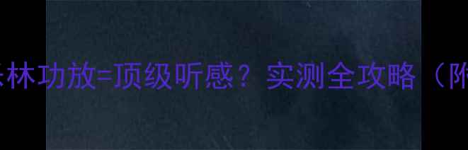 图片 🎧丹拿音响+乐林功放=顶级听感？实测全攻略（附搭配清单）🎧