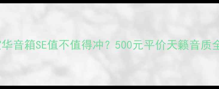 图片 🎧宝华音箱SE值不值得冲？500元平价天籁音质全！1