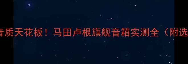 图片 🎧沉浸式音质天花板！马田卢根旗舰音箱实测全（附选购指南）1