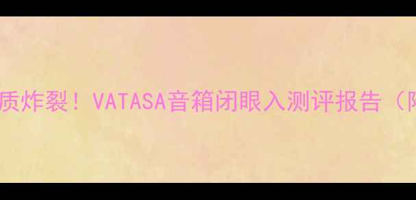 图片 🎧百元价位音质炸裂！VATASA音箱闭眼入测评报告（附真实体验）1