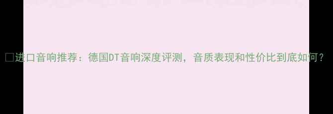 图片 🎧进口音响推荐：德国DT音响深度评测，音质表现和性价比到底如何？