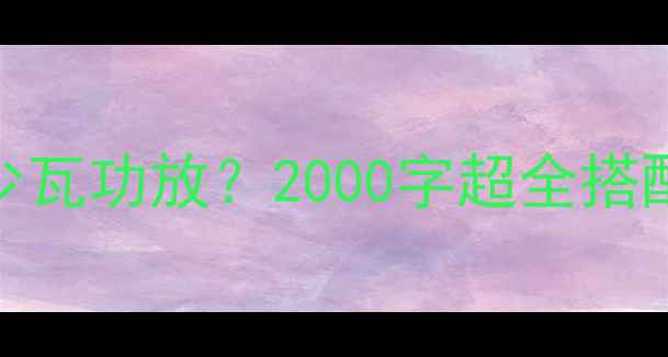 图片 🎵13寸喇叭需要多少瓦功放？2000字超全搭配攻略+避坑指南🎉1