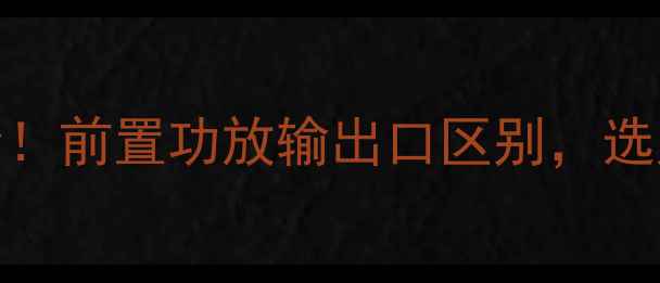 图片 🎵2R4R平衡输出全！前置功放输出口区别，选购必看避坑指南🔊