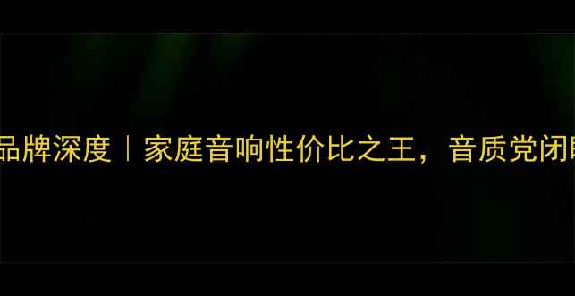 图片 🎵BG音箱品牌深度｜家庭音响性价比之王，音质党闭眼入攻略1