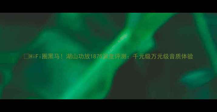 图片 🎵HiFi圈黑马！湖山功放1875深度评测：千元级万元级音质体验