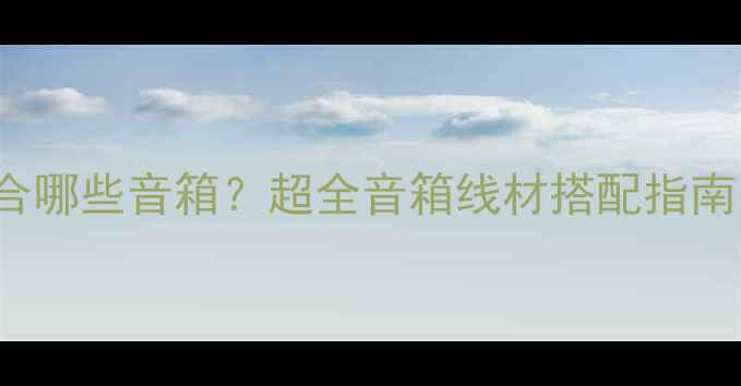 图片 🎵bananaplug适合哪些音箱？超全音箱线材搭配指南（附避坑技巧）1