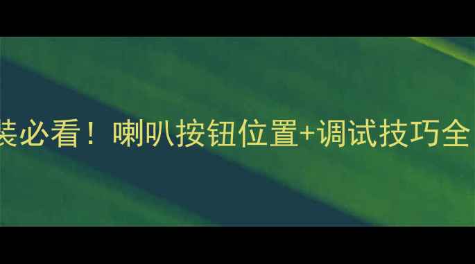 图片 🎵伊兰特音响改装必看！喇叭按钮位置+调试技巧全（附图解教程）1