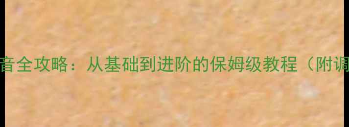 图片 🎵低音功放调音全攻略：从基础到进阶的保姆级教程（附调音参数表）🎶