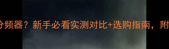 图片 🎵全频喇叭加分频器？新手必看实测对比+选购指南，附避坑清单！💡1
