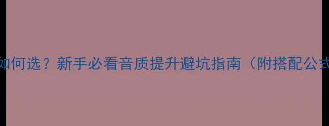 图片 🎵功放和音箱如何选？新手必看音质提升避坑指南（附搭配公式+选购清单）2