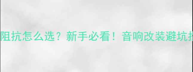 图片 🎵功放阻抗怎么选？新手必看！音响改装避坑指南🎧2