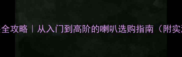图片 🎵大众途观音响改装全攻略｜从入门到高阶的喇叭选购指南（附实测对比+避坑清单）1