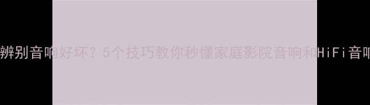 图片 🎵如何辨别音响好坏？5个技巧教你秒懂家庭影院音响和HiFi音响区别1