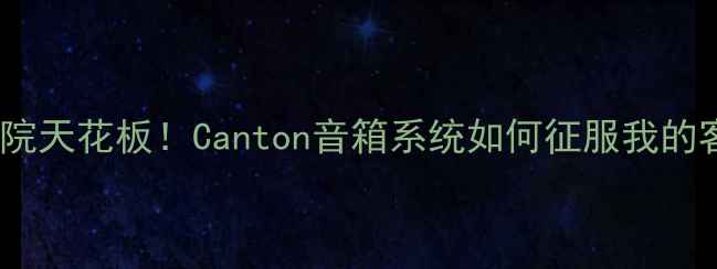 图片 🎵家庭影院天花板！Canton音箱系统如何征服我的客厅？💥2