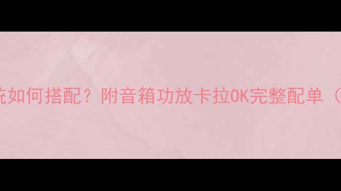 图片 🎵家庭音响系统如何搭配？附音箱功放卡拉OK完整配单（附避坑指南）1
