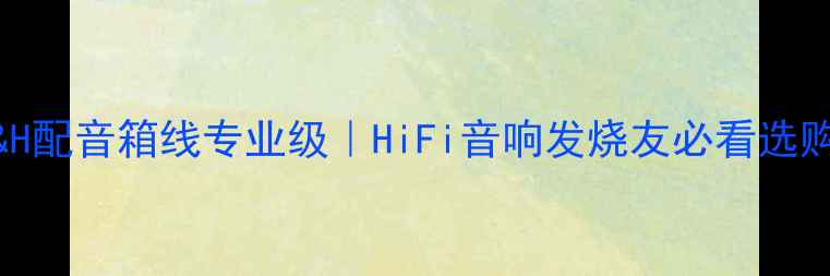 图片 🎵德国B&H配音箱线专业级｜HiFi音响发烧友必看选购指南🎵1