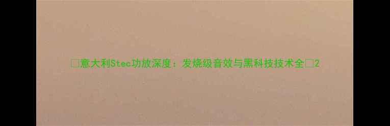 图片 🎵意大利Stec功放深度：发烧级音效与黑科技技术全🔧2