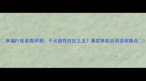 图片 🎵来福P1低音炮评测：千元级性价比之王？真实体验后说说优缺点🎵1