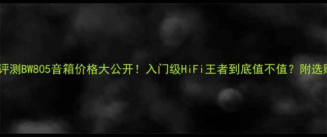 图片 🎵深度评测BW805音箱价格大公开！入门级HiFi王者到底值不值？附选购攻略2