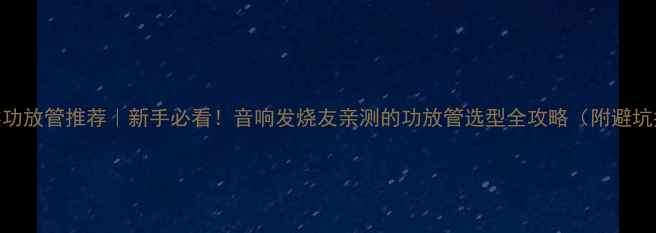 图片 🎵甲类功放管推荐｜新手必看！音响发烧友亲测的功放管选型全攻略（附避坑指南）