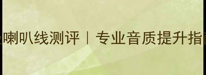 图片 🎵美国进口发烧级喇叭线测评｜专业音质提升指南｜附避坑要点🎵