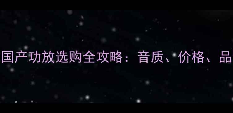 图片 🎵进口VS国产功放选购全攻略：音质、价格、品牌深度🎶
